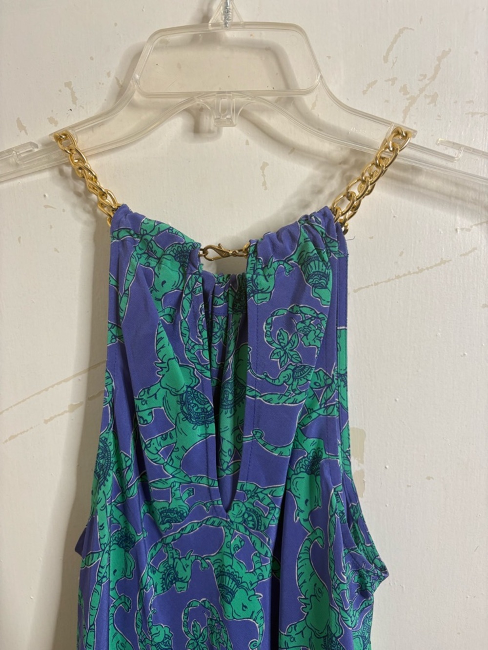Lilly Pulitzer Silk Elephant Print Chain Strap Top - Picture 9 of 14